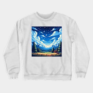 Farm in mountain Crewneck Sweatshirt